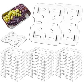 MBAIYO 24 Pcs Plastic Drain Shelf for 1/6 Size Food Pan, Clear PC Drain Trays with Raised Feet Food Drains Grate for Fruits Vegetables Sink Dish Kitchen Restaurant Hotel