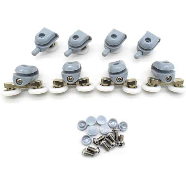 8 Pcs Top/Bottom Shower Door Rollers/Runners/Pulleys/Wheels Bathroom Replacement Parts 23mm