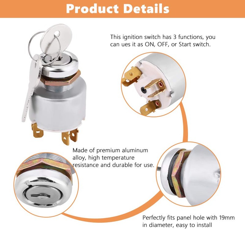 12V Ignition Switch, Universal Engine Start Switch Ignition Control Switch