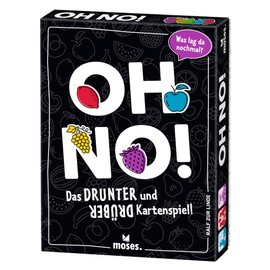 moses 90172 Oh no-Das Drunter und Drüber Card Game, The Classic Game Mau with Extra Twist, Fun with Special Promotions, Bluffing Allowed, White