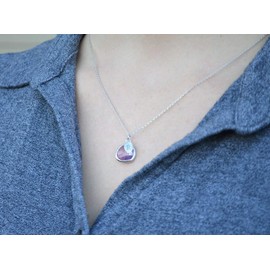 Lilac Stone Necklace, February Birthstone Necklace, Aquarius Necklace, Bridesmaid Necklace, Birthstone Necklace, Custom Initial Necklace