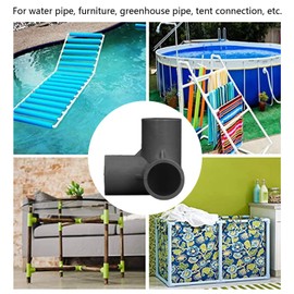 10PCS 3 Way PVC Pipe Fittings Inner Diameter 20mm, Elbow Corner Connector for Furniture Greenhouse Shed Pipe Joints (Black)