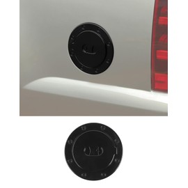 DSWSQ Fuel Filler Gas Door Cover Fit for 1999-2006 Chevy Silverado Tahoe Suburban Avalanche GMC Sierra Yukon, Black, ABS