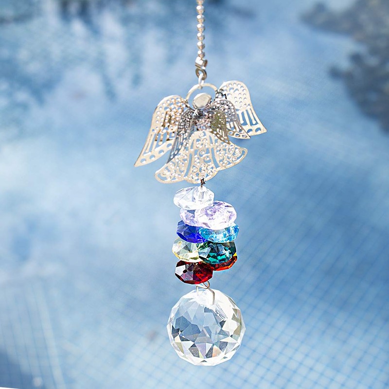 H&D HYALINE & DORA Crystal Guardian Angel Chakra Beads Suncatcher