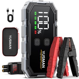 Car Jump Starter, 5000A 12V Jump Battery Pack (8.0 Gas/6.0L Diesel), Portable Jump Starter with Display, Car Jump Starter with Extended Smart Cables, Quick Charge 3.0, LED Light