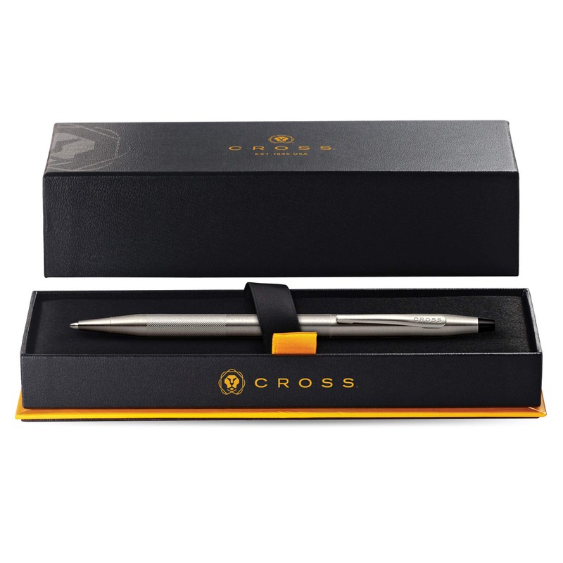 CROSS Classic Century Titanium Grey PVD Ballpoint Pen with Micro-knurl