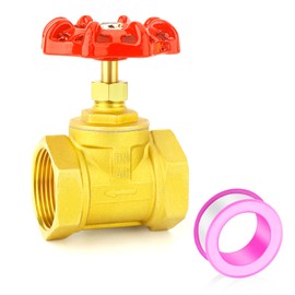 GASHER 1PCS Brass Industrial Gate Valve, DN50 1-1/2" BSP Female with Wheel Handle, Heavy Duty Gate Valve Tool for Water, Oil, Gas