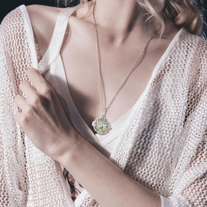INFUSEU Aromatherapy Necklaces for Women Essential Oil Diffuser Jewelry Lava