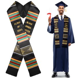 Berlune Mexico Graduation Stole Class of 2025 Grad Sash Unisex Honor Stole for Graduation Ceremony Party Gift, 72'' Long(Kente)