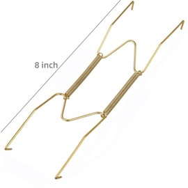 4 Pcs Plate Hangers for Walls Invisible Plate Hangers Stainless Steel W Shaped Spring Hook Holder Decorative Picture Hangers Wall Hooks for Decorative Plates and Art(8 Inch)