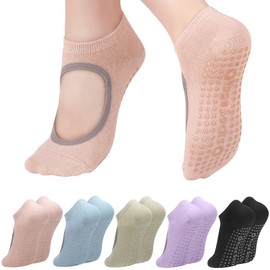 Utensilsto 5 Pairs of Yoga Socks, Pilates Socks, Non-Slip, Yoga Socks with Nubs, 36-40 Non-Slip Stopper Socks for Ballet Dancing Trampoline Gymnastics Fitness