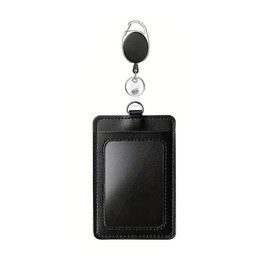 LOYELEY Extendable Commuter Pass Case with Reel, Card Slot, IC Card, Name, ID Card Case, ID Card Holder, PU Leather, Lightweight, Thin, Stylish, Skimming Prevention, Commuting to School or Work,