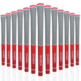SHABIER Multi Compound Golf Grips,Golf Grips Set of Golf Grips 13 Pack | High Traction and Feedback Rubber Golf Club Grips 13 Grips (13pcs Red)