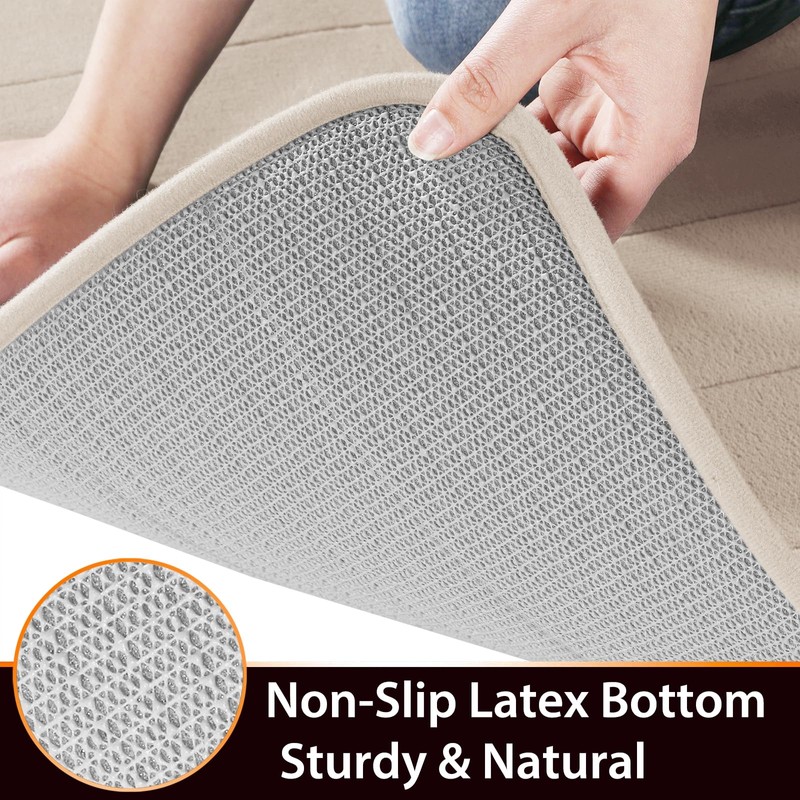 Yimobra Yimobra Memory Foam Bath Mat Set, 2 Piece, Cream