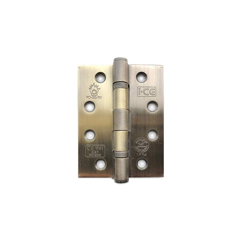 Antique Brass Mild Steel Ball Bearing Hinge 100mm CE7 Fire