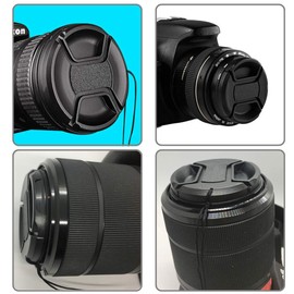 2x Lens Cap for Canon EOS 850D 250D Rebel T8i SL3 W/EF-S 18-55mm f/3.5-5.6 for Nikkor 70-300mm f/4.5-6.3G for Nikon D3500 and other 58mm Lenses