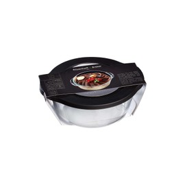 Ritzenhoff & Breker Cucina Round Glass Casserole Dish 23 x 19 cm 1.45 Litre Food Storage Container with Black Lid