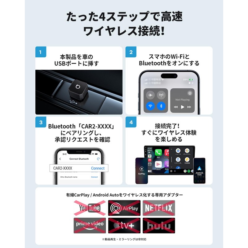 Ottocast Mini Pot 2025 Latest Ottocast Mini Pot Wireless CarPlay/Android