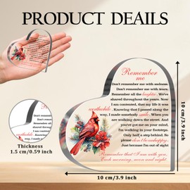 Hatzelou In Memory of Loved One Acrylic Keepsake, Memorial Gifts for Loss of Loved One Acrylic Sign, Red Cardinal Remembrance Decor Sign, Bereavement Condolences Grief Gifts 4 * 4IN