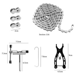 BEELUKY Bicycle Chain Bicycle Chain Hub Gear 6/7/8 Speed Bicycle Chain Tool 1/2 x 3/32 Inch 116 Links Bicycle Chains for Road Bike Mountain Bike Sports Bike