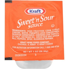 Kraft Kraft Sweet & Sour Sauce Single Serve Packet (1 oz Packets, Pack of 100)