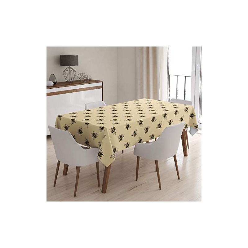 Q-Beans Rectangle Decorative Tablecloth [Size: 52 x 70 inch], Washable