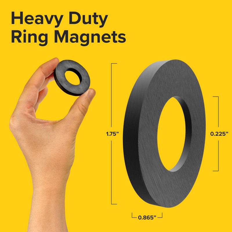 Heavy Duty Ring Magnets - Ultra Strong 1.75 Inch (44