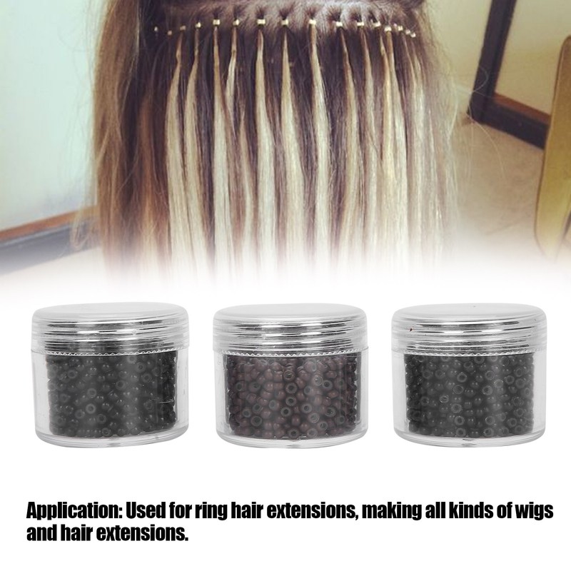 3 Bottles 3.0mm Silicone Micro Links Rings Beads Small Comfortable