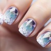 Tyuimhx Blue Purple Gradient Press on Nails Square Short Fake