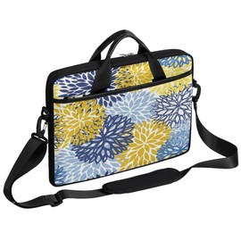 Spring Flower Chrysanthemum Laptop Shoulder Messenger Bag Waterproof Laptop Briefcase with Handle and Padded Strap Case Sleeve for 13 13.3 14 15.6 Inch Laptop Case