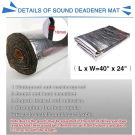 Dreamizer Car Thermal Sound Deadening Heat Shield Insulation Road Noise Ruduce Mat 60x 39"