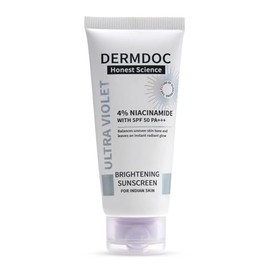 DERMDOC 4% Niacinamide Brightening Sunscreen with SPF 50 Sun Protection (50 gm) | Sunblock | Sunscreen for Oily Skin | PA +++ | UV Protection | Shine Free Formula