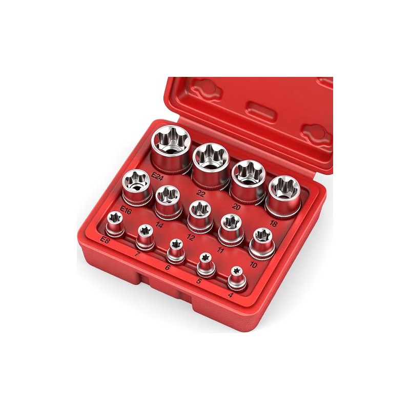 SEDY 14-Piece E-TORX Socket Set - Premium Female Torx Socket