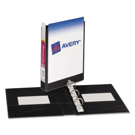 Avery 17167 Mini Size Durable View Binder w/Round Rings, 8 1/2 x 5 1/2, 1-Inch Cap, Black