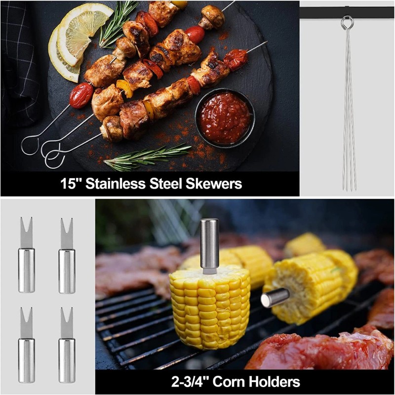 HAUSHOF 15PC Grilling Accessories BBQ Grill Set Barbecue Utensils 16.5"