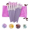 Set Brochas De Maquillaje 13 Pzs Profesional+bolsa Brocha Color Púrpura