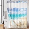 Nesphy No Hook Beach Summer Shower Curtain with Snap in