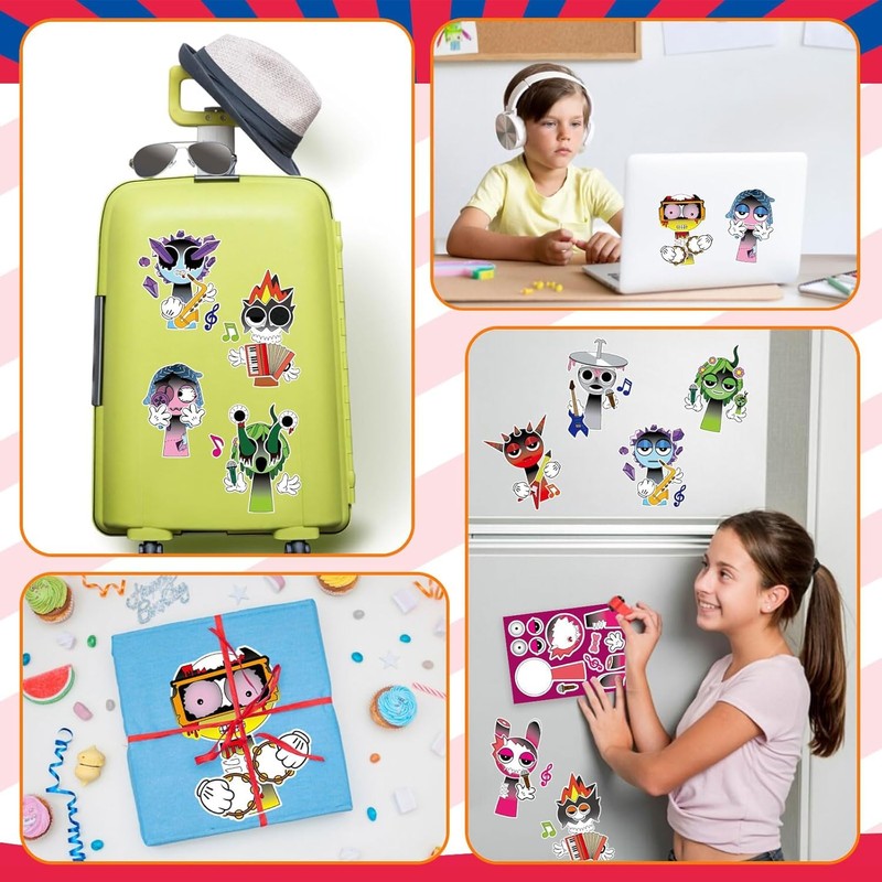 Sprunki Make Your Own Face Stickers for Kids - 24