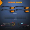 Nilight Front Grille Marker Light 4PCS 4LED Amber Lens Waterproof
