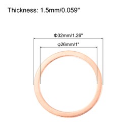 MECCANIXITY 12 Pcs Flat Copper Washers, 26x32x1.5mm Copper Upgraded Flat Metric Sealing Crush Ring Washers for Hydraulic Fittings Screw Bolt Nut Electronic Repair