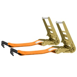 SALUINOKI 2 Pack 4 inch Ratchet Flat Hook Heavy Duty Orange x12 inch(No Strap), Compatible with 4 inch Winch Straps for Flatbed Trailer
