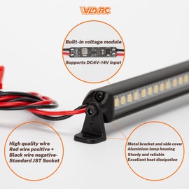 WLD-RC RC Light Bar 20 LED 4.5 Inch Aluminum RC Lights RC Crawler Accessories for Axial SCX10 Traxxas TRX4 TRX4M Arrma Senton Redcat GEN7 1/10 1/18 Scale Rock Crawler Truck (4.5inch)