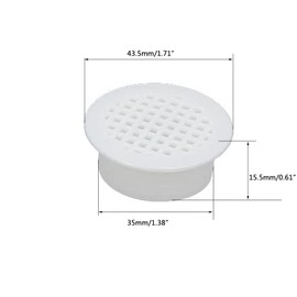 TOP-VIGOR 10 x 35mm Round Air Vent Covers Plastic Round Mesh Hole Air Vent Covers for Cabinets Wardrobes
