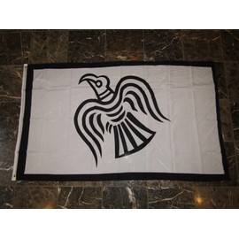 3X5 Black And White Viking Rough Knitted Flag 3'X5' Brass Grommets