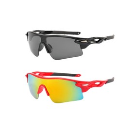 swanoble UV400 2 Sports Sunglasses for Kids Cycling,Light frame Sunglasses for Boys Girls,Youth Softball Baseball Golf