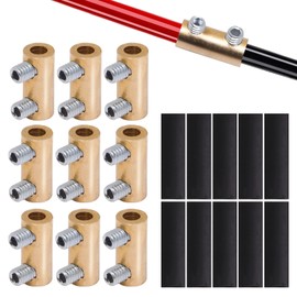 Sydien 10Pcs 6 Gauge Wire Connectors, 80Amp Quick Wiring Connection Terminal, Splicing Connectors Brass 6 awg Wire Connector Kit with 10 Pcs Heat Shrink Tubes, Screws, Wrench