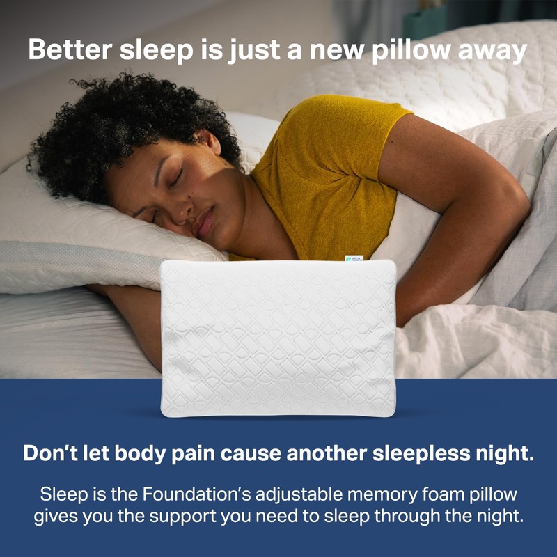 Shredded Memory Foam Pillow for Sleeping - Adjustable & Cooling