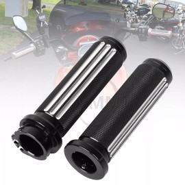 Unbranded 1'' Defiance Black Handlebar Hand Grips For Harley Electra Road Glide Softail