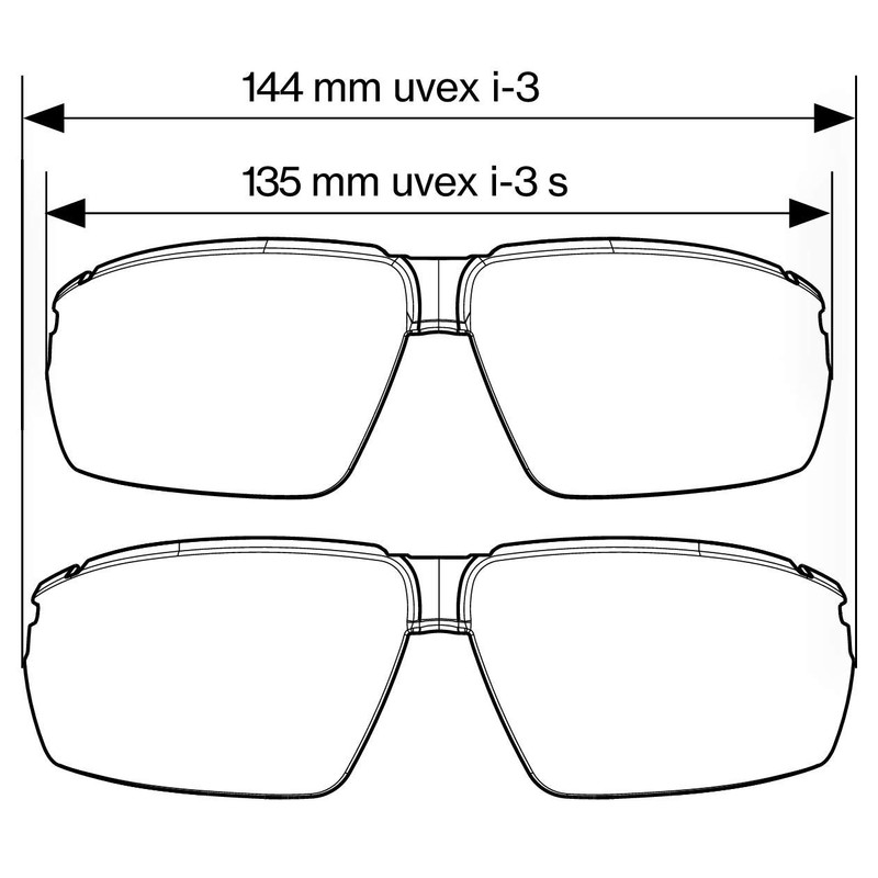 Uvex I-3 AR Safety Glasses - Supravision AR - Transparent/Black/Blue