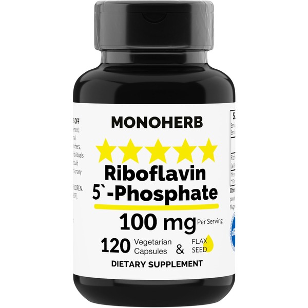 MONOHERB Riboflavin 5'-Phosphate 100 mg - 120 Vegetarian Capsules -